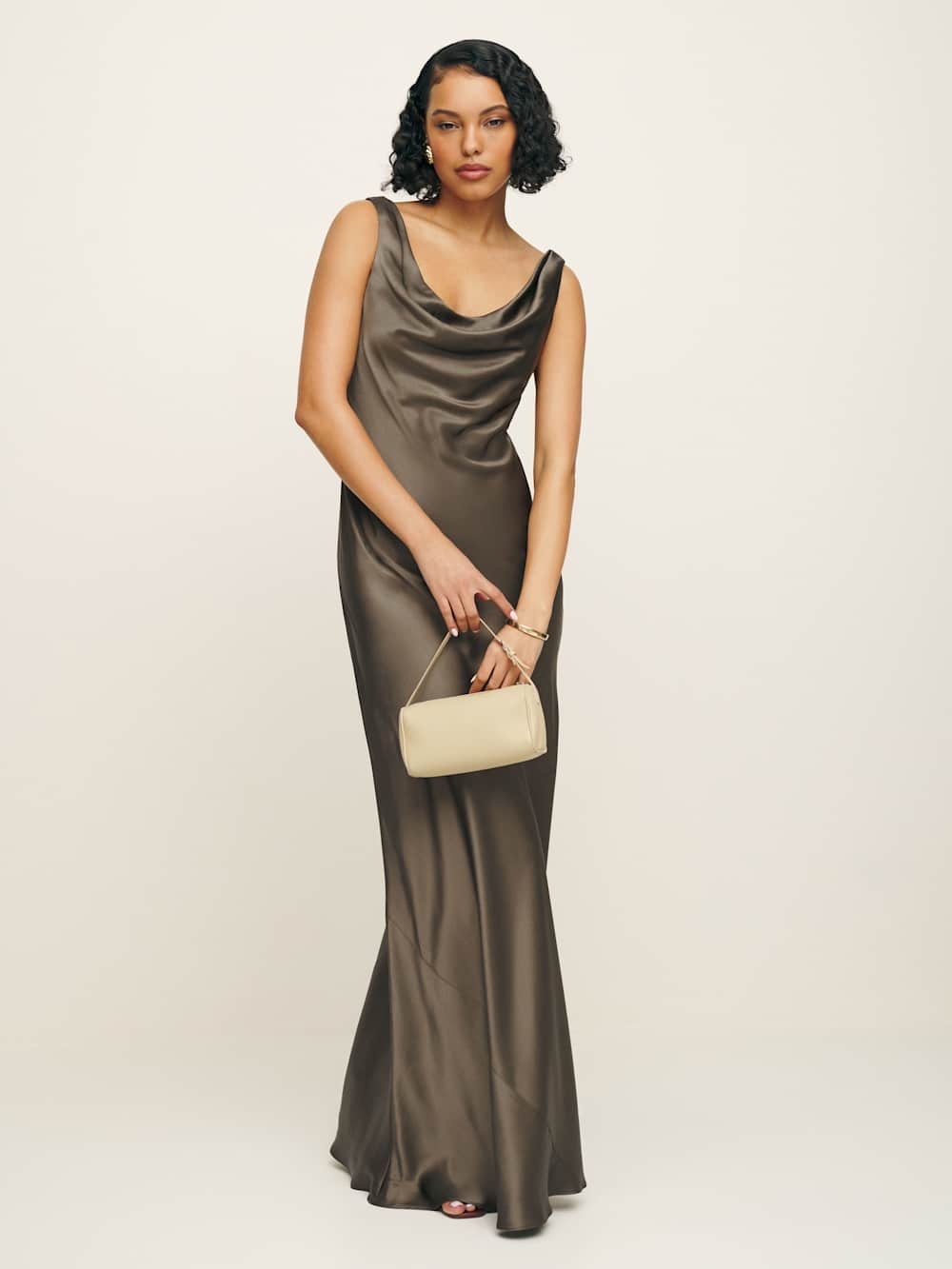 Reformation Annabelle Silk Dress in Morel Sz 8.
